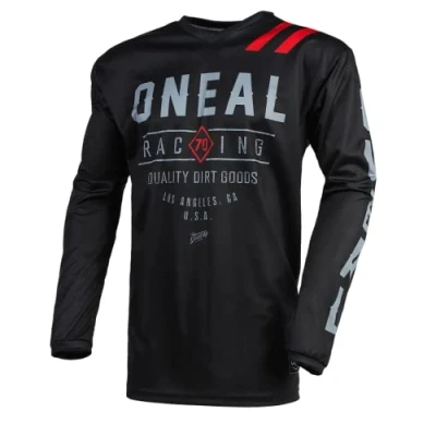 Abbildung von O&#039;NEAL Motocross Trikot Enduro MX Atmungsaktives Material, ergonomischem Schnitt, Passform für maximale Bewegungsfreiheit Element Jersey Dirt Erwachsene Schwarz Grau Größe S