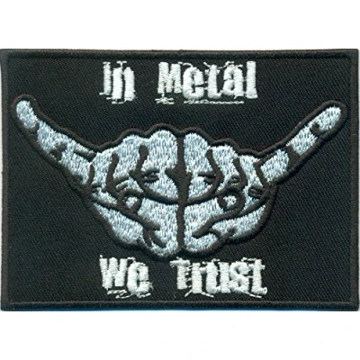 Abbildung von IN Metal we Trust, Heavy Fingers Wacken Rockabilly Aufnäher Patch Abzeichen
