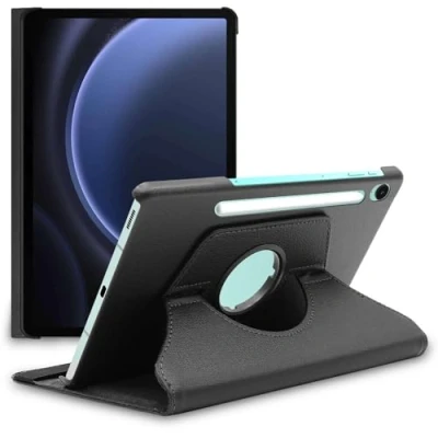 Abbildung von ebestStar Hülle für Samsung Galaxy Tab S9 FE X510N, 5G X516B, Drehbar Schutzhülle, PU Lederhülle, Rotierende Ständer Etui, Rotating Case Cover, Schwarz