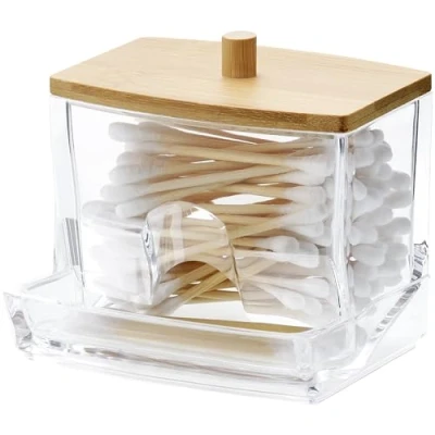 Abbildung von Navaris Wattestäbchenspender Wattestäbchen Behälter Spender Ohrenstäbchen Box, (1 tlg)