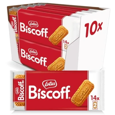 Abbildung von Lotus Biscoff Karamellisierter Keks Einzeln Verpackte Kekse im 2er Pack Nur Natürliche Inhaltsstoffe Vegan Ohne Farbstoffe oder Zugesetzte Aromen 10x (14x2) 2,17 kg
