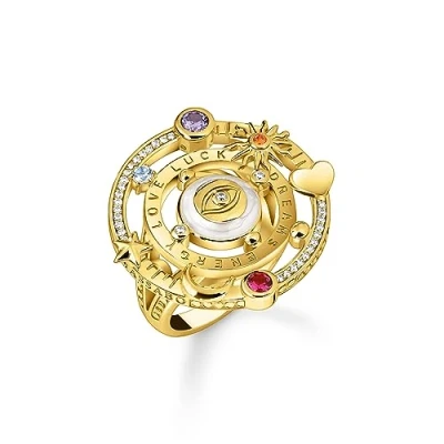 Abbildung von THOMAS SABO Silberring im Kosmischen Design Goldfarben