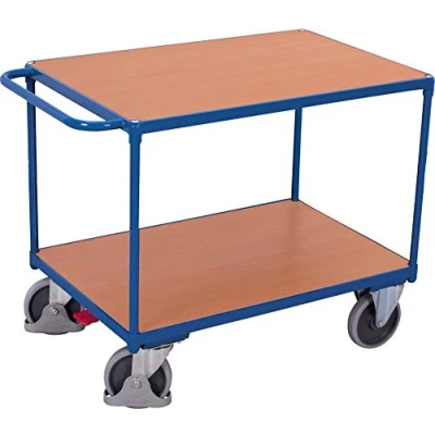 Abbildung von Schwerer Tischwagen, 2 Ladeflächen, Ladefläche LxB 1200x800 mm, Auáenmaáe LxBxH 1390x800x915 Tra