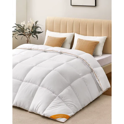 Abbildung von SONGMICS HOME Microfaserbettdecke Bettdecke, Füllung: 100% Mikrofaser, Steppbettdecke mit 8 Schlaufen, 300 GSM Decke, Einzelbettdecke