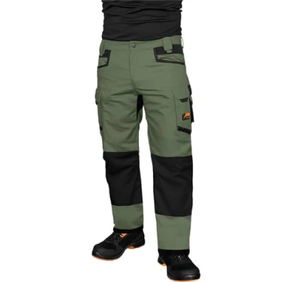 Abbildung von ACE Constructor Herren Arbeitshose lang Männer Arbeitshosen mit Stretch Bund, Cargo &amp; Kniepolster Taschen Oliv 54