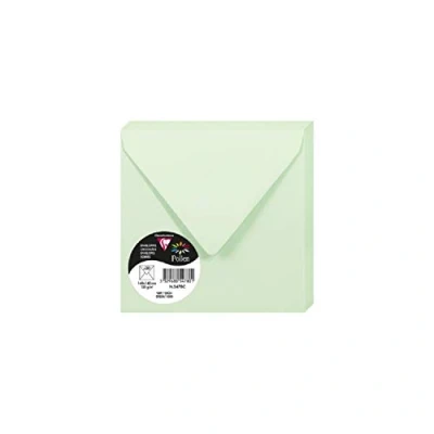 Abbildung von Clairefontaine 5478C Packung mit 20 Umschläge Pollen, 140 x mm, 120g, ideal für Einladungen und Korrespondenz, Jadegrün, 1 Stück