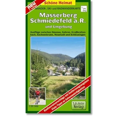 Abbildung von Wander , Ski und Radwanderkarte Masserberg Schmiedefeld a.R. Umgebung: Ausflüge zwischen Ilmenau, Gehren, Großbreitenbach, Sachsenbrunn, Neustadt ... in Kilometern (Schöne Heimat)