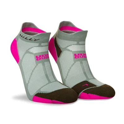 Abbildung von Hilly Unisex Marathon Fresh Socklet Min Laufsocken, Salbei/Fluo Pink, S