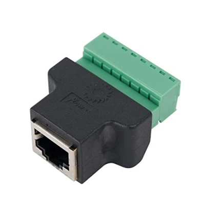 Abbildung von COVVY RJ45 Schraubklemmenadapter, CCTV/DVR Ethernet Verbindungsstück Weibliches Jack zu 8 Pin Schraube (1PCS)
