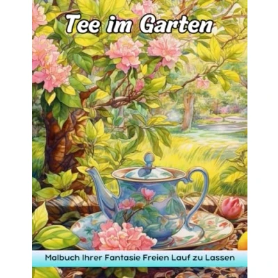 Abbildung von Tee Im Garten Malbuch: Malvorlagen Ruhige Momente Inmitten Von Gärten