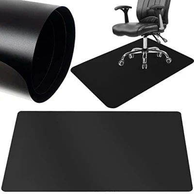 Abbildung von Ruhhy Bodenschutzmatte Schwarze Büro Stuhlschutzmatte 90x130cm, Set, 90x130cm Bodenschutzmatte, Schwarzes mattes Design für unauffälligen Bodenschutz