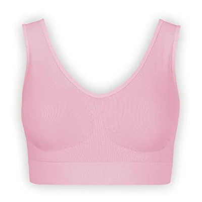Abbildung von UnsichtBra Bustier Damen BH ohne Buegel Wohlfühl Bustiers Top Bügelloser Soft Bra Schlaf Still Sport Bralette in vielen Farben (wellbra_sngl)(M, Rosa)