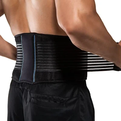 Abbildung von BraceUP Rückengurt, Rückenstützgürtel Atmungsaktive Rückenbandage Herren und Damen, Rückenstütze, Lendenwirbelstütze gürtel für unteren Rücken bei Ischias (L/XL)
