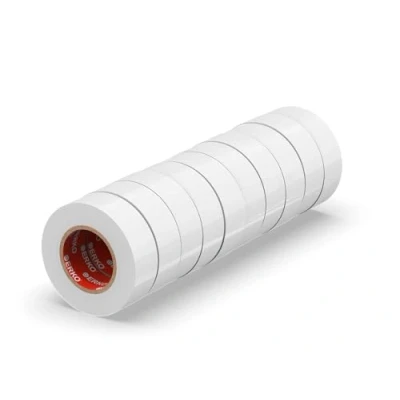 Abbildung von ERKO Isolierband Weiß 10er Pack 15mm x 10m PVC Elektrische Leitungen Reparatur, Hochflexibel mit starker Klebekraft, Chemiebeständig, Wasserfest, Klebeband