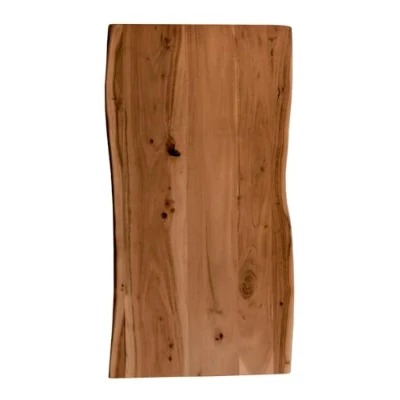 Abbildung von SAM Holzplatte 80x40 cm Tonia, Tischplatte aus Akazienholz massiv + nussbaumfarben, Baumkanten Platte für Heimwerker, geeignet Arbeitsplatten, Tische &amp; Fensterbretter