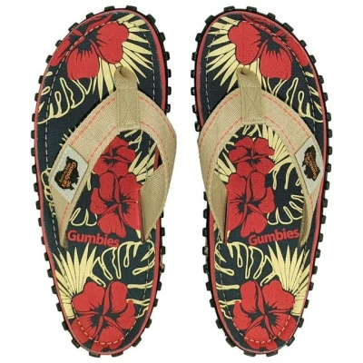 Abbildung von Gumbies Zehentrenner, Größe: 45, Denim hibiscus Schuhe