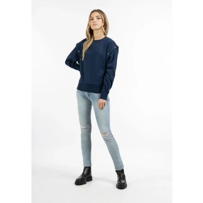 Abbildung von DREIMASTER Vintage Damen Sweatpullover XXL / Dunkelmarine 60% Baumwolle 40% Polyester