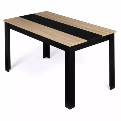 Abbildung von IDMarket Esstisch, rechteckig, Georgia, für 6 Personen, schwarz und Buchenoptik, 140 x 90 cm