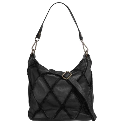 Abbildung von Samantha Look Handtasche Echt Leder Damen Made in Italy, Patchwork Design, Smartphonefach 021673