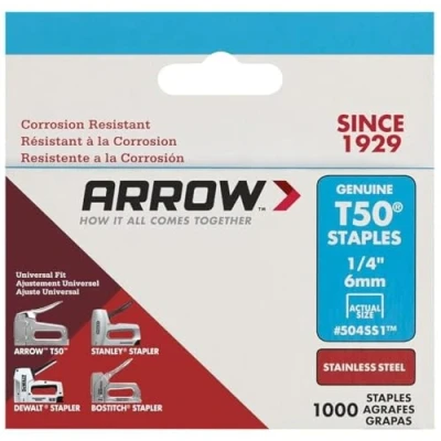 Abbildung von Arrow Fastener 504SS1 Heftklammern (1000 Stück), 1/4 Zoll