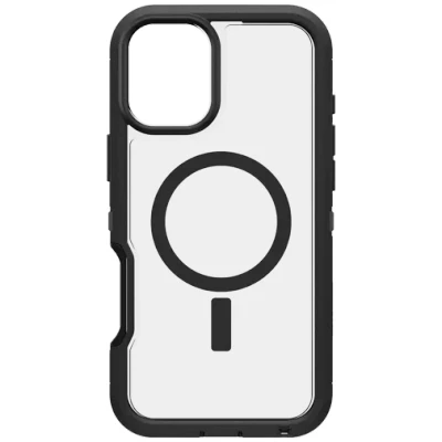 Abbildung von Otterbox Defender Series XT MagSafe Hülle für iPhone 16 Plus, stoßfest, Ultra robust, schützende Hülle, 7X getestet nach Militärstandard, Transparent/Schwarz
