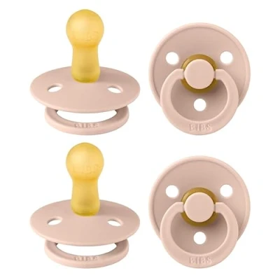 Abbildung von BIBS Colour Schnuller 4er Pack, BPA frei, Kirschform Nippel. Naturkautschuk/Latex, Hergestellt in Dänemark, Größe 2 (6 18 Monate), Blush