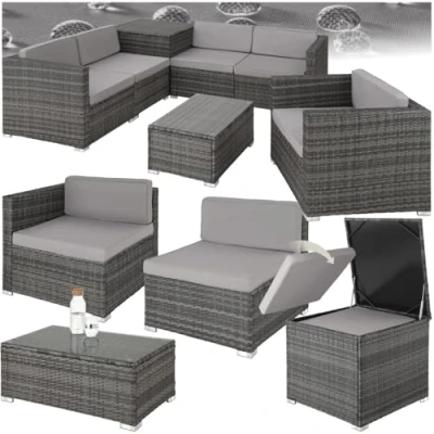Abbildung von tectake Loungeset Pisa, (Set, 7 tlg), individuell kombinierbar