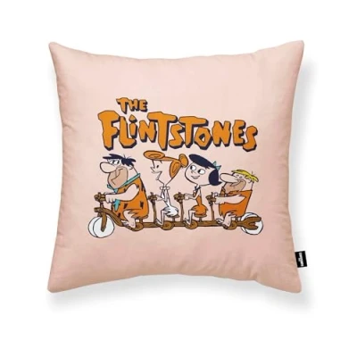Abbildung von BELUM Kissenbezug 100% Baumwolle 45 x cm Modell Family Flintstone A The Flintstones Half Panama Bio