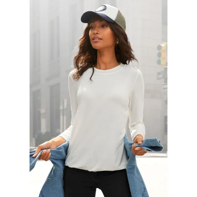 Abbildung von LASCANA 3/4 Arm Shirt, mit Gummizug am Saum