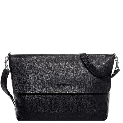 Abbildung von FEYNSINN Umhängetasche echt Leder groß schwarz LIVA, Schultertasche Echtleder Damen, Handtasche mit Schultergurt