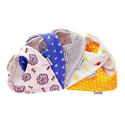 Abbildung von Lovjoy Bandana Baby Halstuch Lätzchen, Dreieckstucher, Für 0 3 Jahre, 5er Pack (Chirpy &amp; Cheerful)