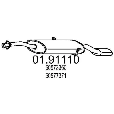 Abbildung von MTS 01.91110 Endschalldämpfer 1230 ALFA ROMEO: 164