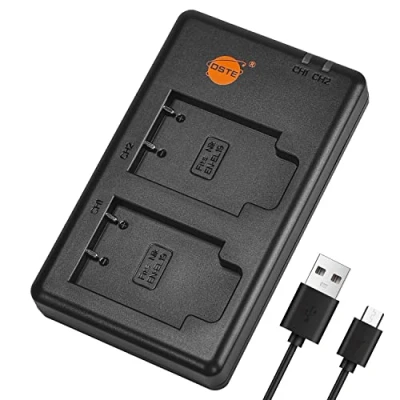 Abbildung von DSTE Fast Charging USB Dual Batterie Ladegerät Compatible für Nikon EN EL19,Sony NP BJ1,Nikon Coolpix S100 S2500 S2600 S2700 S2750 S3100 S3300 S4100 S4150 S4200 S4300 S6400,Sony DSC RX0