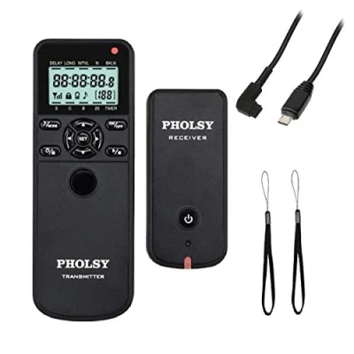 Abbildung von PHOLSY Kamera Fernauslöser mit HDR und Intervalometer Kabelloser Fernbedienung für Sony a1 a9 a9M2 a7M3 a7M4 a7SM3 a7RM3 a7RM4 a3500 a6600 a6500 a6400 a6100 RX100M4 RX100M7 RX10M4 HX99 a99M2 a68
