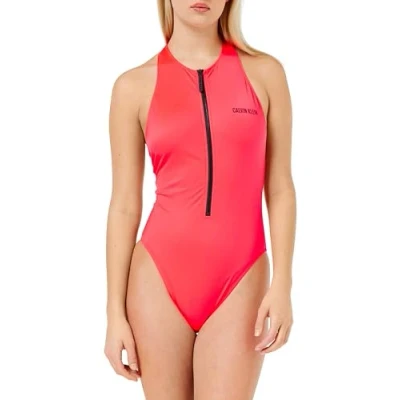 Abbildung von Calvin Klein Swimwear Racer Badeanzug, Damen, Größe: Medium, Signal red