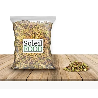 Abbildung von Soleilfood Pistazien ungesalzen geschält ohne Schale 0,5 kg Pistazienkerne feinste Qualität Gentechnikfrei