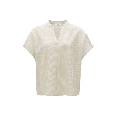 Abbildung von Opus Kurzarm Flandra Stripe Bluse, Damen, Größe: 40, Natural glaze