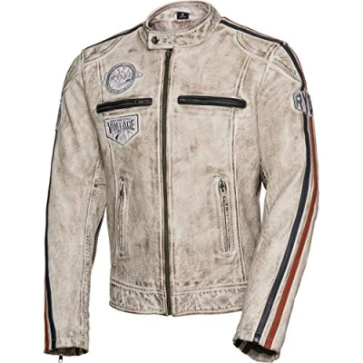 Abbildung von Spirit Motors Retro Style Lederjacke 3.0 weiß 3XL Herren