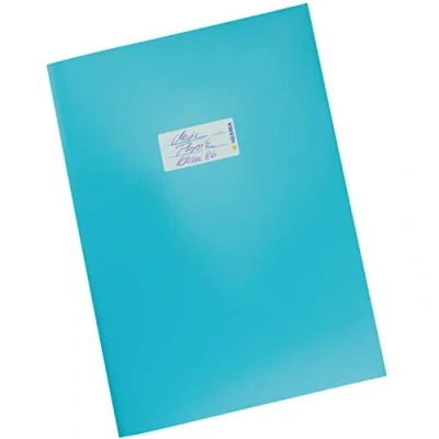 Abbildung von HERMA 19755 Heftumschlag A4 Karton Türkis, Hefthülle mit Beschriftungsfeld aus stabilem &amp; extra starkem Papier, Heftschoner für Schulhefte, farbig