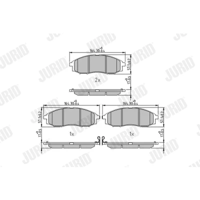 Abbildung von JURID 572551J Bremsbelagsatz mit akustischer Verschleißwarnung ohne Zubehör NISSAN: Pathfinder 2, Navara Pickup, Pick Up