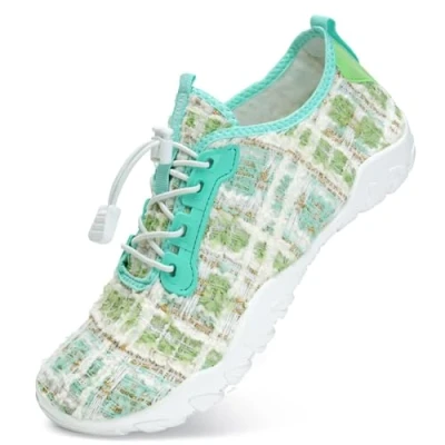 Abbildung von IceUnicorn Strandschuhe Badeschuhe Damen Herren Schwimmschuhe Aquaschuhe Sommer Schnell Trocknend Surfschuhe(539Grün,36EU)