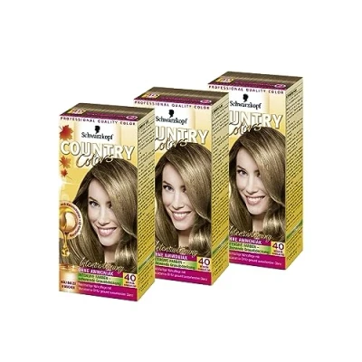 Abbildung von SCHWARZKOPF COUNTRY COLORS Intensiv Tönung, Haarfarbe 40 Nevada Dunkelblond, Stufe 2, 3er Pack (3 x 123 ml)