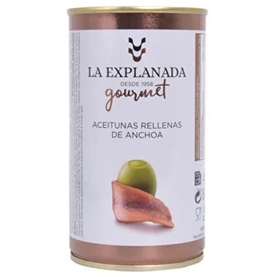 Abbildung von Anchovis gefüllte Oliven 150 g. Die Gourmet Esplanade [PACKUNG MIT 15 EINHEITEN]