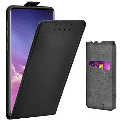 Abbildung von Adicase Galaxy S10 Hülle Leder Tasche für Samsung Handyhülle Flip Case Schutzhülle (Schwarz)