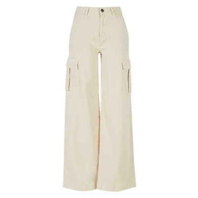 Abbildung von Urban Classics WIDE LEG Twill Cargohose, Damen, Größe: 36, Whitesand