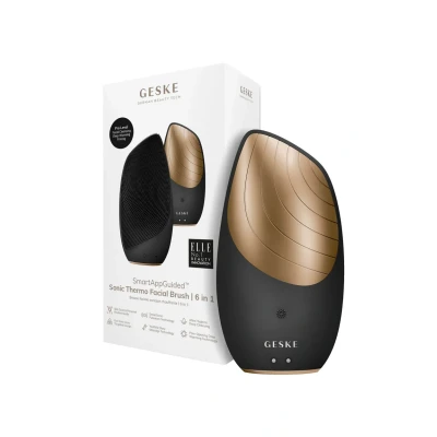Abbildung von GESKE SmartAppGuided™ Sonic Thermo Facial Brush 6 in 1 Hautreinigung Reinigungsbürste mit Wärmefunktion Gesichtsmassagegerät elektrische Gesichtsbürste Gesichtsreinigungsgerät
