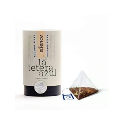 Abbildung von LA TETERA AZUL Premium Rooibos Infusion mit Tila, Melissa und Orangenblüte. Entspannende Infusion. Entspannen Sie sich. Topf 20 Pyramiden.