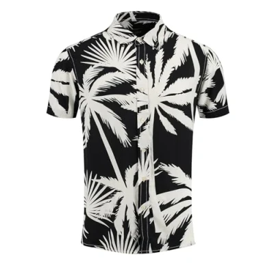 Abbildung von Key Largo MSH Palms Patterned Hemd, Herren, Größe: 3XL, Black