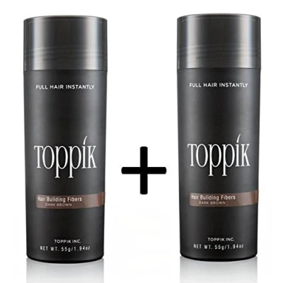 Abbildung von 2 x TOPPIK 55 g. Haarverdichter Streuhaar schütthaar Hair Fibers Microhairs, Farbton:Schwarz (Black)