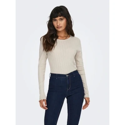 Abbildung von ONLY Carlotta Langarmshirt, Damen, Größe: Medium, Pumice stone